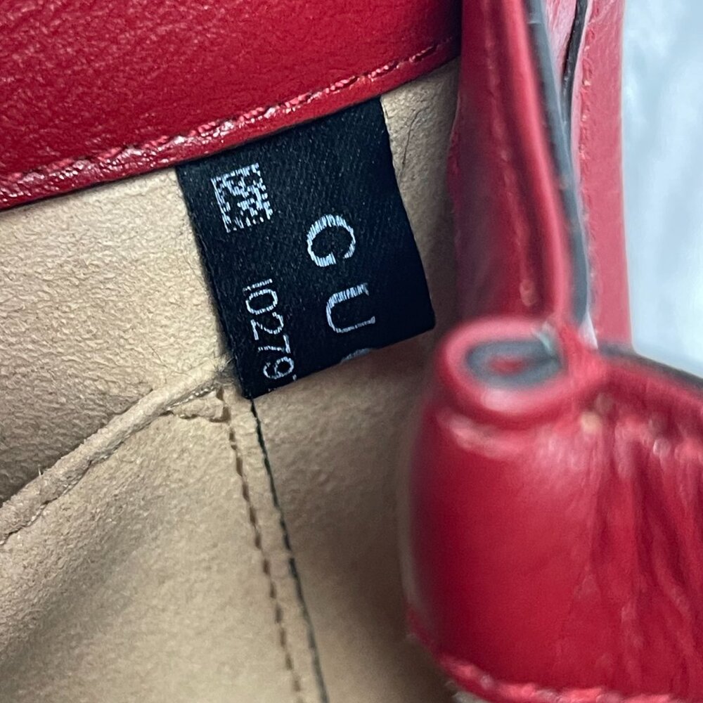 Gucci Rajah Web Chain Shoulder Bag in Red Leather - Small - Preowned - Picture 12 of 15